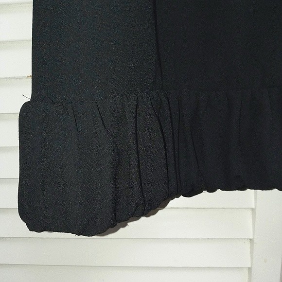 Talbots Sleeveless Belted Ruffle Botton Little Black Sheath Dress 4 - Picture 8 of 10